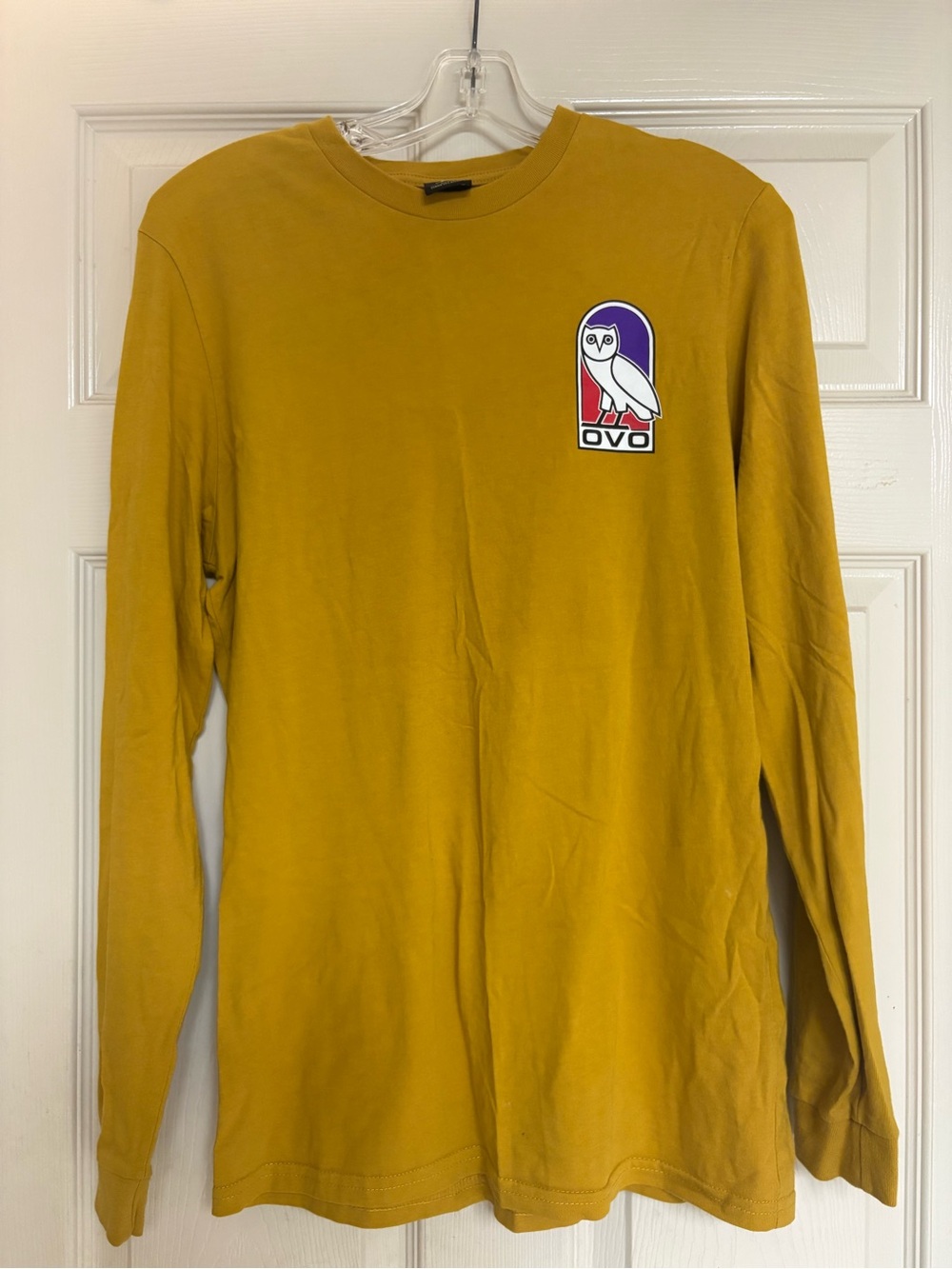 OVO Mustard Yellow Long Sleeve Tee with Owl Logo